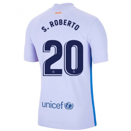 Lapset Jalkapallo Sergi Roberto #20 Vaalea Violettiti Vieraspaita 2021/22 Lyhythihainen Paita T-paita