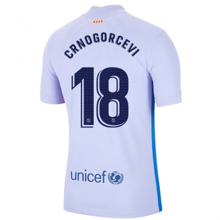 Lapset Jalkapallo Ana-Maria Crnogorcevic #18 Vaalea Violettiti Vieraspaita 2021/22 Lyhythihainen Paita T-paita
