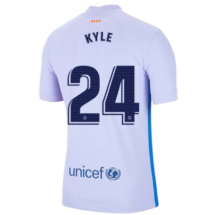Lapset Jalkapallo Kuric Kyle #24 Vaalea Violettiti Vieraspaita 2021/22 Lyhythihainen Paita T-paita