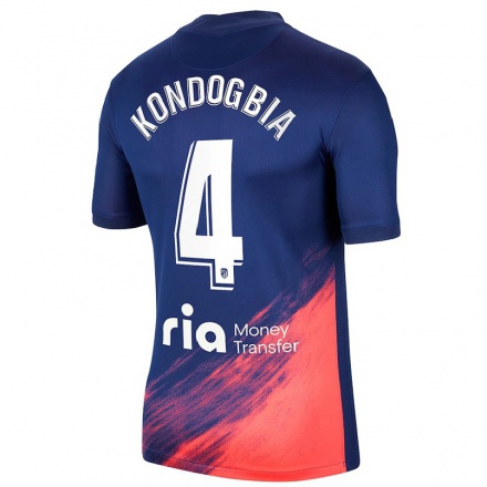 Lapset Jalkapallo Geoffrey Kondogbia #4 Tummansininen Oranssi Vieraspaita 2021/22 Lyhythihainen Paita T-paita
