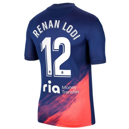 Lapset Jalkapallo Renan Lodi #12 Tummansininen Oranssi Vieraspaita 2021/22 Lyhythihainen Paita T-paita