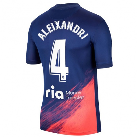 Lapset Jalkapallo Laia Aleixandri #4 Tummansininen Oranssi Vieraspaita 2021/22 Lyhythihainen Paita T-paita