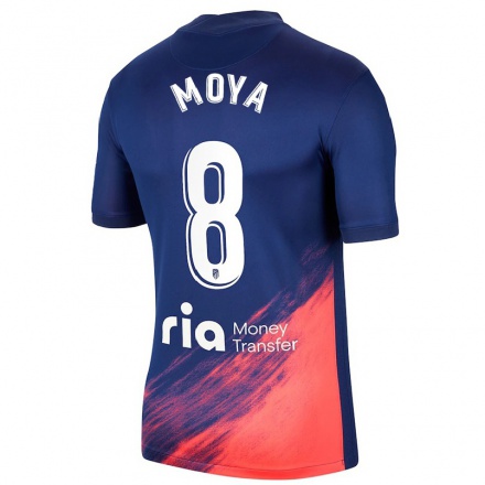Lapset Jalkapallo Toni Moya #8 Tummansininen Oranssi Vieraspaita 2021/22 Lyhythihainen Paita T-paita