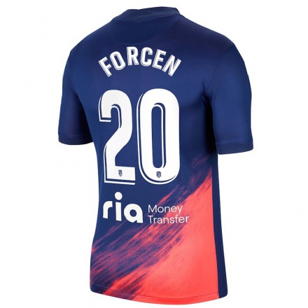 Lapset Jalkapallo Luis Angel Forcen #20 Tummansininen Oranssi Vieraspaita 2021/22 Lyhythihainen Paita T-paita