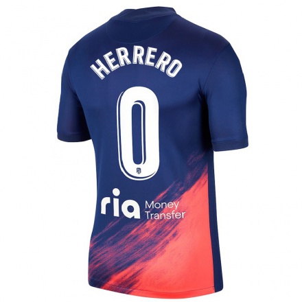 Lapset Jalkapallo Alex Herrero #0 Tummansininen Oranssi Vieraspaita 2021/22 Lyhythihainen Paita T-paita