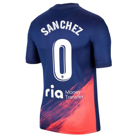 Lapset Jalkapallo Ricard Sanchez #0 Tummansininen Oranssi Vieraspaita 2021/22 Lyhythihainen Paita T-paita