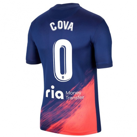 Lapset Jalkapallo Adrian Cova #0 Tummansininen Oranssi Vieraspaita 2021/22 Lyhythihainen Paita T-paita