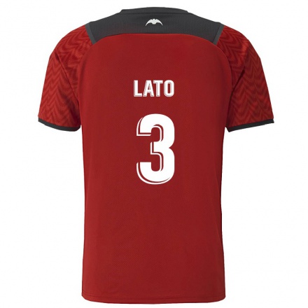 Lapset Jalkapallo Toni Lato #3 Tummanpunainen Vieraspaita 2021/22 Lyhythihainen Paita T-paita
