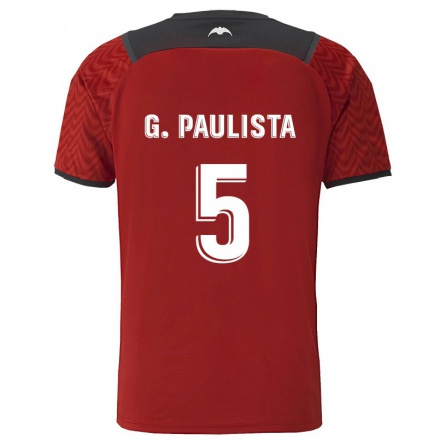 Lapset Jalkapallo Gabriel Paulista #5 Tummanpunainen Vieraspaita 2021/22 Lyhythihainen Paita T-paita