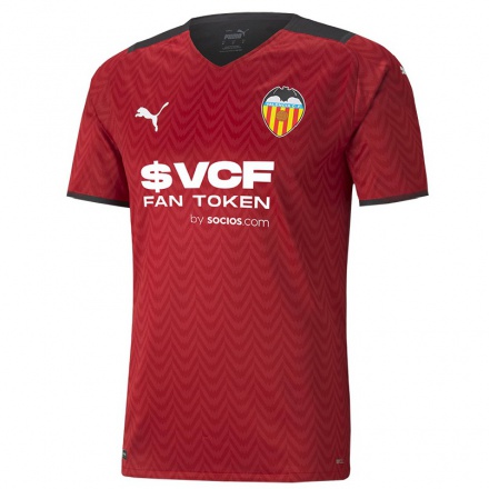 Lapset Jalkapallo Carlos Soler #10 Tummanpunainen Vieraspaita 2021/22 Lyhythihainen Paita T-paita