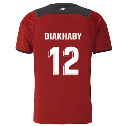 Lapset Jalkapallo Mouctar Diakhaby #12 Tummanpunainen Vieraspaita 2021/22 Lyhythihainen Paita T-paita