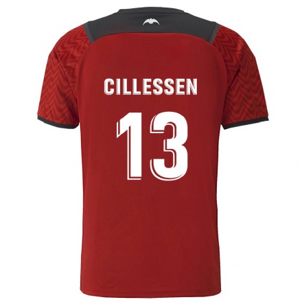 Lapset Jalkapallo Jasper Cillessen #13 Tummanpunainen Vieraspaita 2021/22 Lyhythihainen Paita T-paita