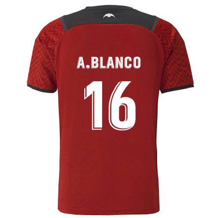 Lapset Jalkapallo Alex Blanco #16 Tummanpunainen Vieraspaita 2021/22 Lyhythihainen Paita T-paita