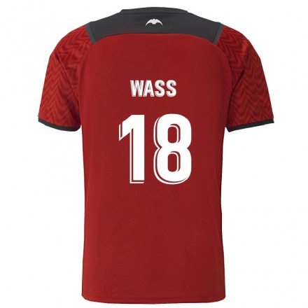 Lapset Jalkapallo Daniel Wass #18 Tummanpunainen Vieraspaita 2021/22 Lyhythihainen Paita T-paita