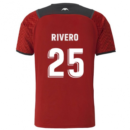Lapset Jalkapallo Cristian Rivero #25 Tummanpunainen Vieraspaita 2021/22 Lyhythihainen Paita T-paita