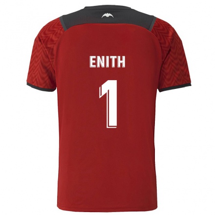 Lapset Jalkapallo Enith #1 Tummanpunainen Vieraspaita 2021/22 Lyhythihainen Paita T-paita