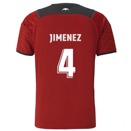 Lapset Jalkapallo Maria Jimenez #4 Tummanpunainen Vieraspaita 2021/22 Lyhythihainen Paita T-paita