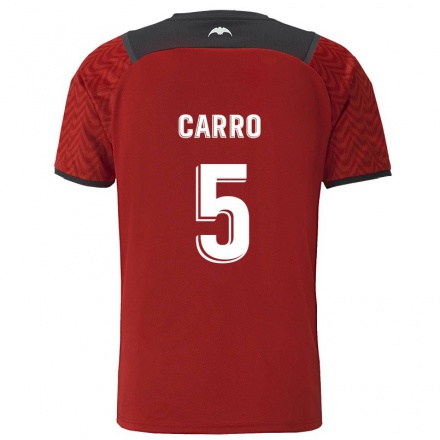 Lapset Jalkapallo Marta Carro #5 Tummanpunainen Vieraspaita 2021/22 Lyhythihainen Paita T-paita