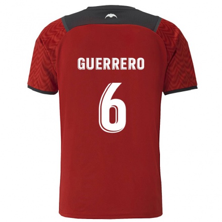 Lapset Jalkapallo Paula Guerrero #6 Tummanpunainen Vieraspaita 2021/22 Lyhythihainen Paita T-paita