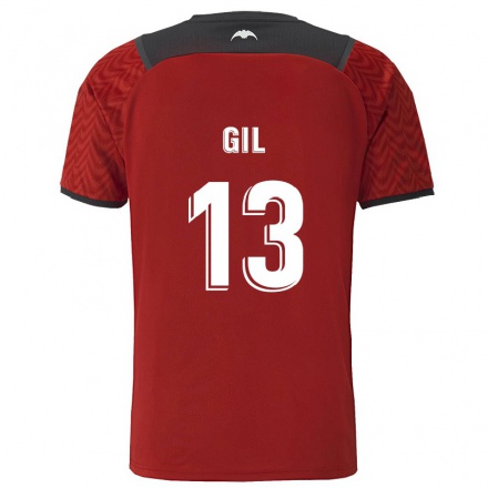 Lapset Jalkapallo Noelia Gil #13 Tummanpunainen Vieraspaita 2021/22 Lyhythihainen Paita T-paita