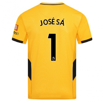 Lapset Jalkapallo Jose Sa #1 Keltainen Kotipaita 2021/22 Lyhythihainen Paita T-paita
