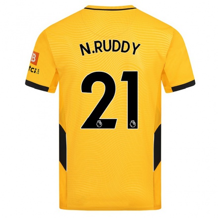 Lapset Jalkapallo John Ruddy #21 Keltainen Kotipaita 2021/22 Lyhythihainen Paita T-paita