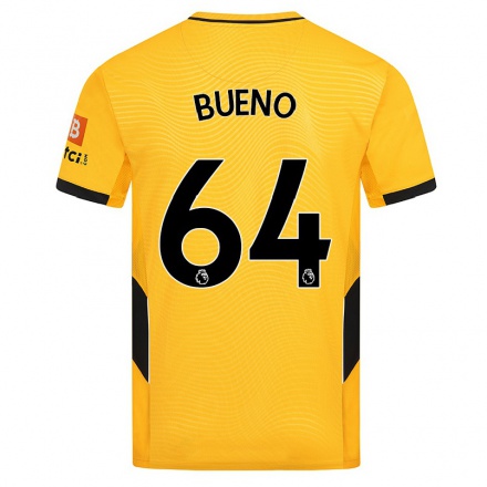 Lapset Jalkapallo Hugo Bueno #64 Keltainen Kotipaita 2021/22 Lyhythihainen Paita T-paita