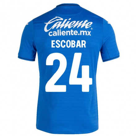 Lapset Jalkapallo Juan Escobar #24 Tummansininen Kotipaita 2021/22 Lyhythihainen Paita T-paita