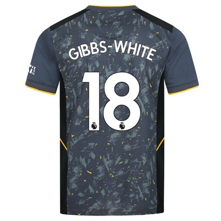 Lapset Jalkapallo Morgan Gibbs-White #18 Harmaa Vieraspaita 2021/22 Lyhythihainen Paita T-paita