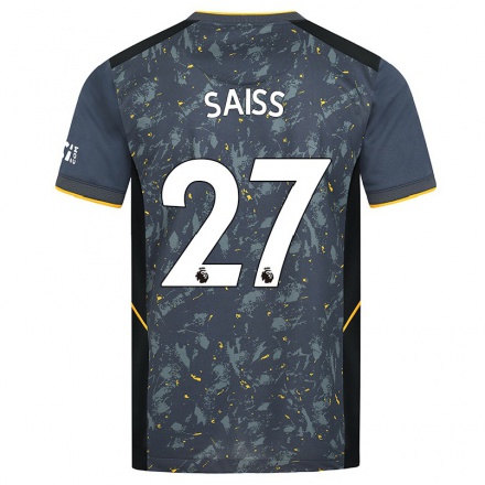 Lapset Jalkapallo Romain Saiss #27 Harmaa Vieraspaita 2021/22 Lyhythihainen Paita T-paita