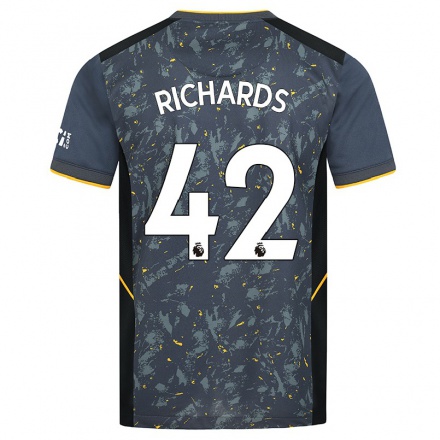 Lapset Jalkapallo Lewis Richards #42 Harmaa Vieraspaita 2021/22 Lyhythihainen Paita T-paita
