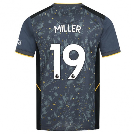 Lapset Jalkapallo Alisha Miller #19 Harmaa Vieraspaita 2021/22 Lyhythihainen Paita T-paita