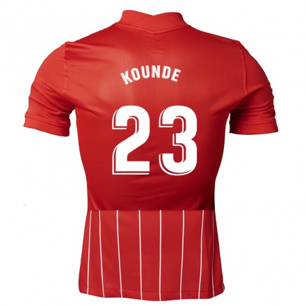 Lapset Jalkapallo Jules Kounde #23 Tummanpunainen Vieraspaita 2021/22 Lyhythihainen Paita T-paita