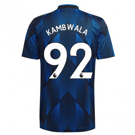 Lapset Jalkapallo Willy Kambwala #92 Tummansininen 3. Paita 2021/22 Lyhythihainen Paita T-paita