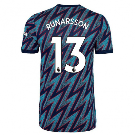 Lapset Jalkapallo Alex Runarsson #13 Sininen Musta 3. Paita 2021/22 Lyhythihainen Paita T-paita
