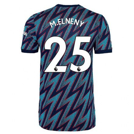 Lapset Jalkapallo Mohamed Elneny #25 Sininen Musta 3. Paita 2021/22 Lyhythihainen Paita T-paita