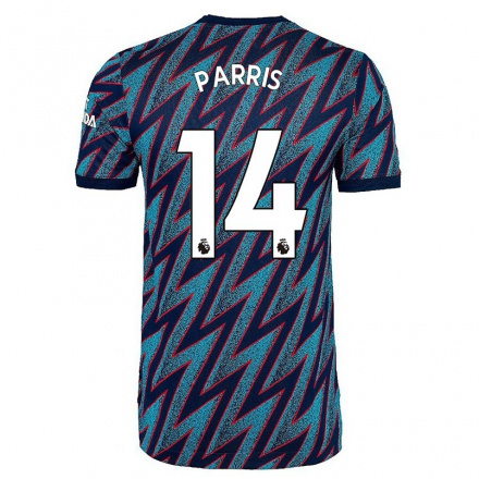 Lapset Jalkapallo Nikita Parris #14 Sininen Musta 3. Paita 2021/22 Lyhythihainen Paita T-paita