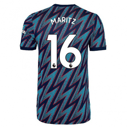 Lapset Jalkapallo Noelle Maritz #16 Sininen Musta 3. Paita 2021/22 Lyhythihainen Paita T-paita
