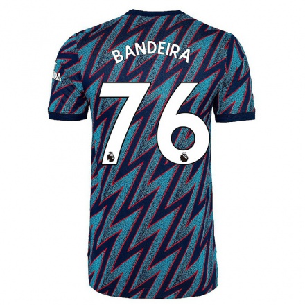 Lapset Jalkapallo Mauro Bandeira #76 Sininen Musta 3. Paita 2021/22 Lyhythihainen Paita T-paita