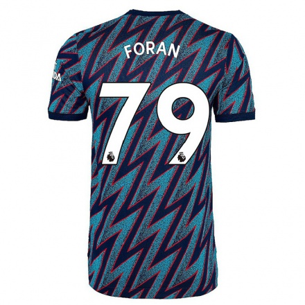 Lapset Jalkapallo Taylor Foran #79 Sininen Musta 3. Paita 2021/22 Lyhythihainen Paita T-paita