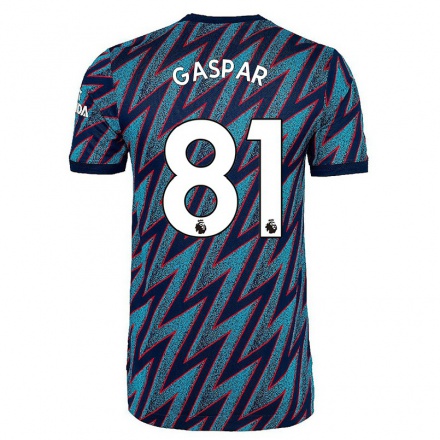 Lapset Jalkapallo Luigi Gaspar #81 Sininen Musta 3. Paita 2021/22 Lyhythihainen Paita T-paita