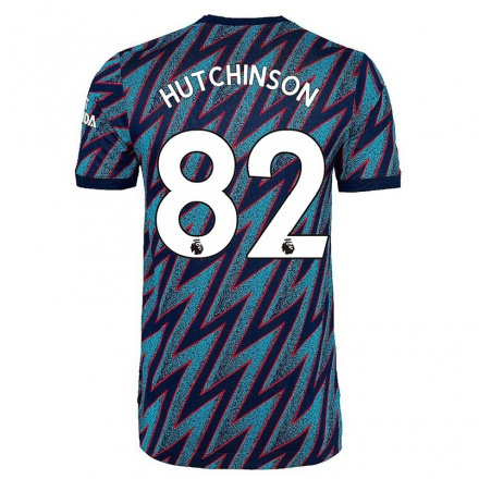Lapset Jalkapallo Omari Hutchinson #82 Sininen Musta 3. Paita 2021/22 Lyhythihainen Paita T-paita