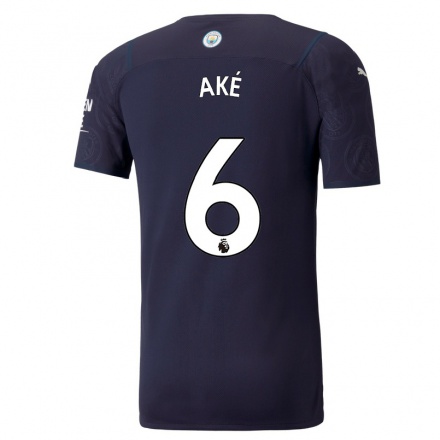 Lapset Jalkapallo Nathan Ake #6 Tummansininen 3. Paita 2021/22 Lyhythihainen Paita T-paita