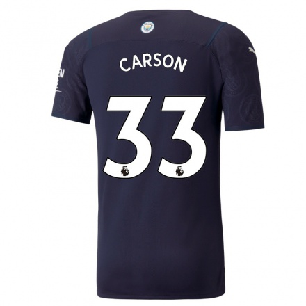Lapset Jalkapallo Scott Carson #33 Tummansininen 3. Paita 2021/22 Lyhythihainen Paita T-paita
