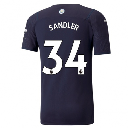 Lapset Jalkapallo Philippe Sandler #34 Tummansininen 3. Paita 2021/22 Lyhythihainen Paita T-paita