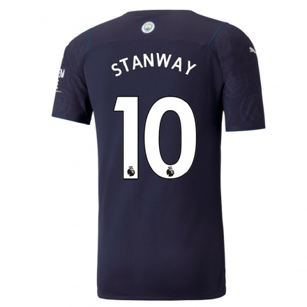 Lapset Jalkapallo Georgia Stanway #10 Tummansininen 3. Paita 2021/22 Lyhythihainen Paita T-paita
