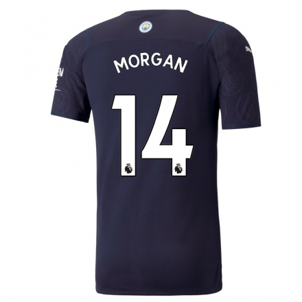 Lapset Jalkapallo Esme Morgan #14 Tummansininen 3. Paita 2021/22 Lyhythihainen Paita T-paita
