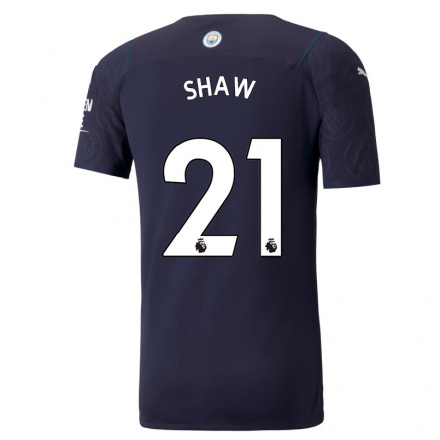 Lapset Jalkapallo Khadija Shaw #21 Tummansininen 3. Paita 2021/22 Lyhythihainen Paita T-paita
