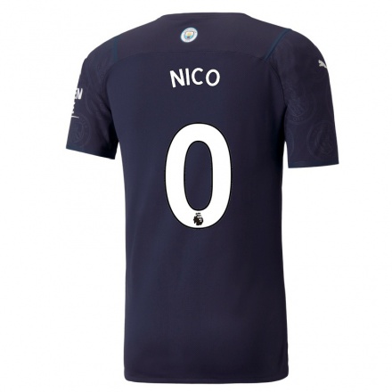 Lapset Jalkapallo Nico O'Reilly #0 Tummansininen 3. Paita 2021/22 Lyhythihainen Paita T-paita