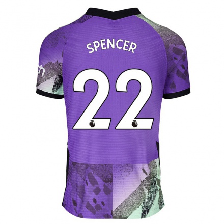 Lapset Jalkapallo Rebecca Spencer #22 Violetti 3. Paita 2021/22 Lyhythihainen Paita T-paita
